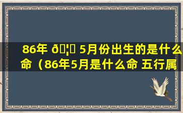 86年 🦊 5月份出生的是什么命（86年5月是什么命 五行属什么 🦄 ）